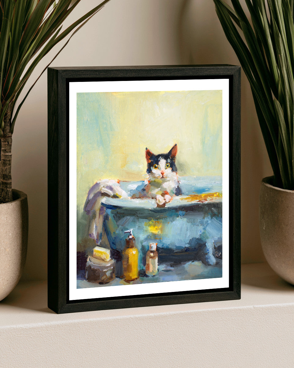 Luna in the Tub - Original oil painting